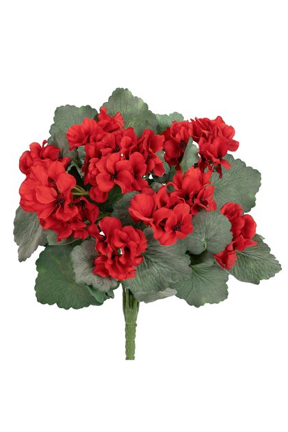 Muscata artificiala tufa H40 cm cu 48 frunze si 11 flori rosii