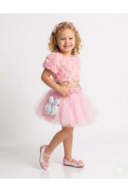 Baby Girl Rose Crop Set with Bag Ccs-2642