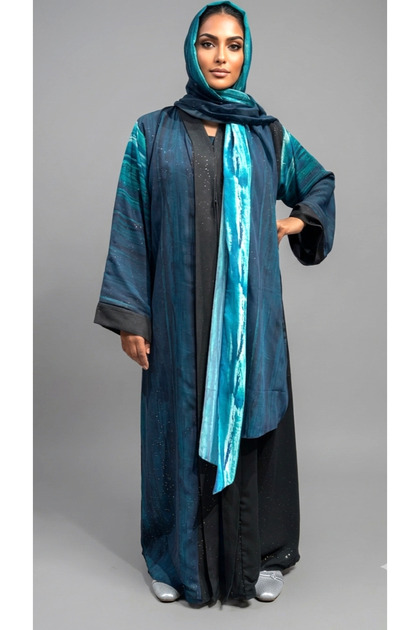 PRINTED CHIFFON ABAYA