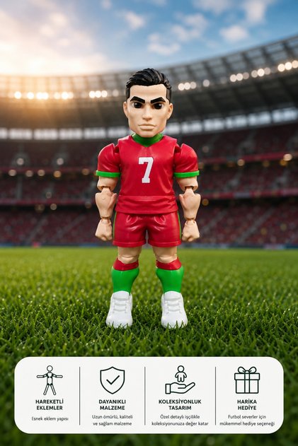 Cristiano Ronaldo Portekiz Formalı Eklemleri Hareketli Futbolcu Karakter Figür Oyuncak