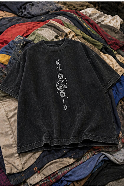 Acid Washed Oversize Unisex T-Shirt Washed Vintage Street Style Street Fashion Cotton Comfortable Fit Daily Wear T-Shirt