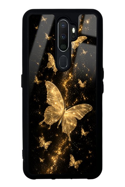 Oppo A5 2020 Yellow Galaxy Butterfly Design Glossy Phone Case
