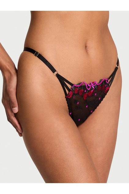Cherry Pop İşlemeli Askılı Brazilian Külot