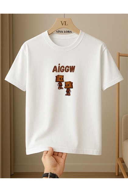 Double-Sided Printed Regular Crewneck 100% Cotton Unisex T-Shirt