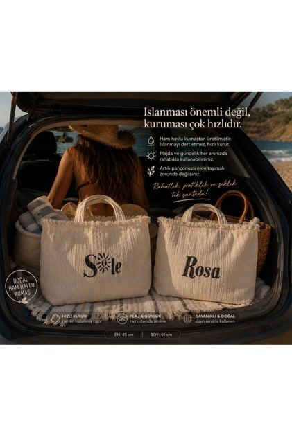Ham Havlu Plaj Çantası