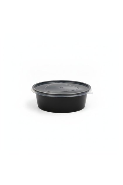 Black Plastic Microwave Container 250ml – Pack of 12
