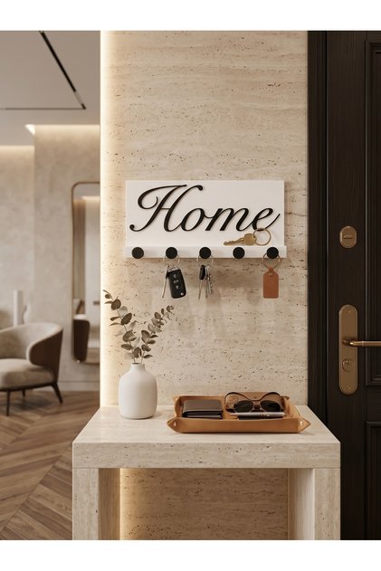 Modern Home Yazılı Anahtar Tutucu ve Giriş Düzenleyici