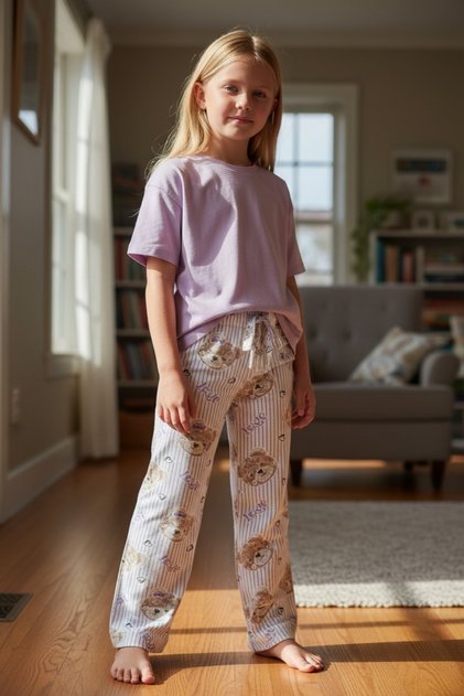 Children's Pajama Bottoms with Bear Design