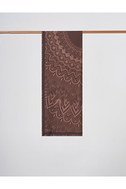 Mystical Patterned Lyocell Shawl Dark Brown
