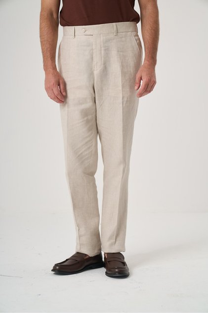 Linen Slim Pants Beige