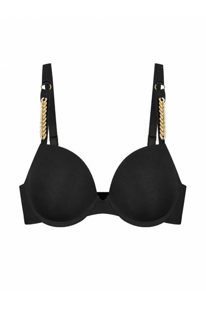 2571-S New Chain-Strapped Padded Bra/75B Black