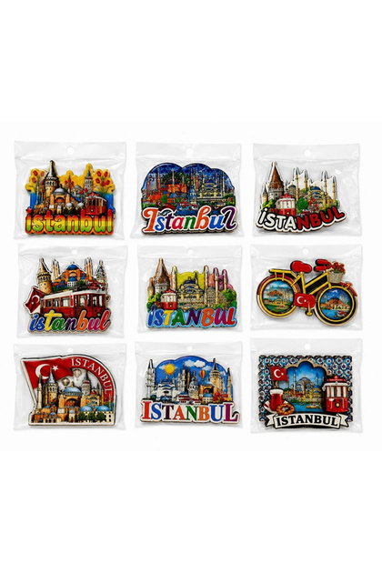 Istanbul Themed Wooden Refrigerator Ornament Magnet Alk5825