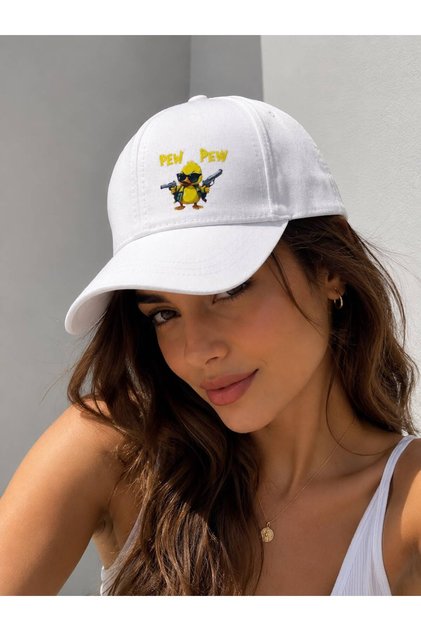PEW PEW Ördek Baskılı Unisex Spor Şapka - Ayarlanabilir Pamuklu Cap