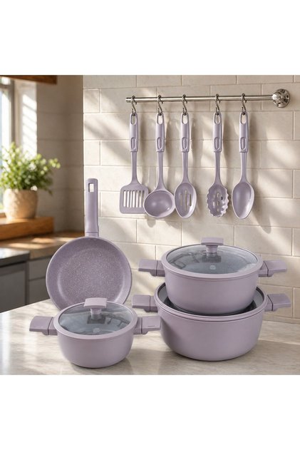 12 Piece Matte Lavender Luxury Dinnerware Set |