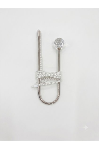Cornice Mounted Silver Glass Curtain Accessory 1 Piece (Easy Installation Without Drilling)