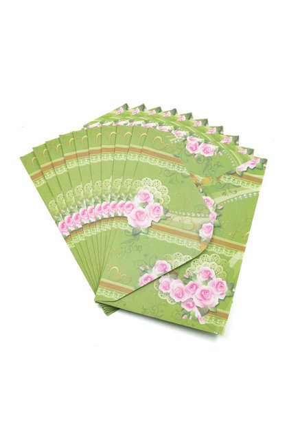 Plic color CNX, diverse culori, 110x160mm, model cu trandafir roz, set 10 buc