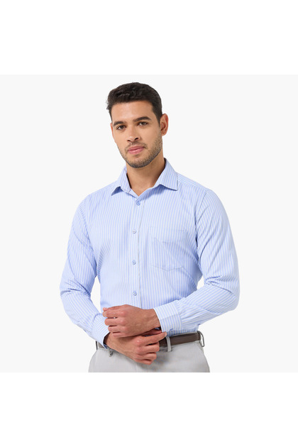 Men Regular Fit Collared Checked Long Sleeve Shirt