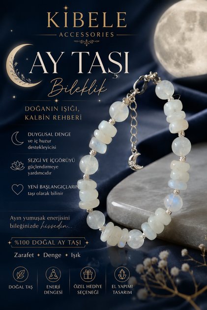 Ay Taşı Doğal Taş Bileklik