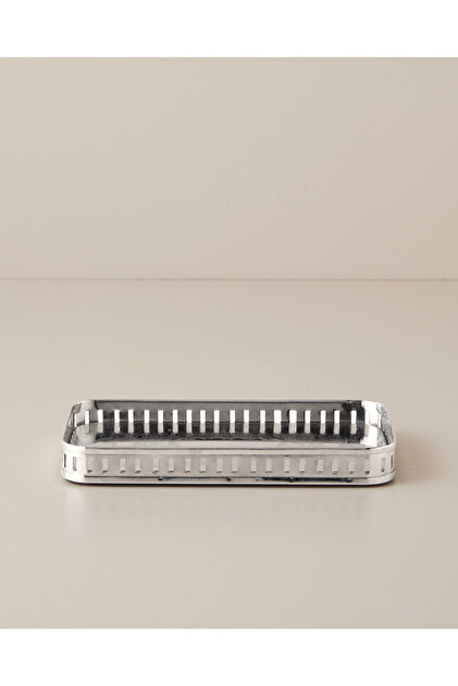 Anabel Metal Dekoratif Tepsi 15x4 Cm Gümüş