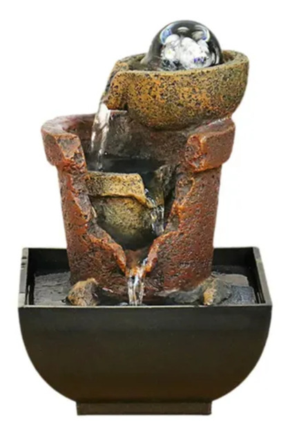 Tabletop Fountain Home Meditation Illuminated Indoor Style B