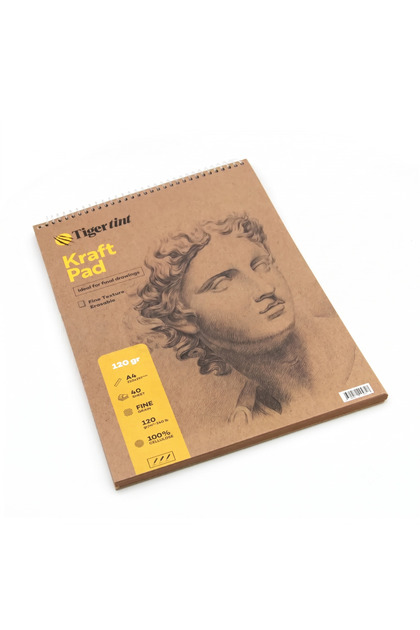 Kraft Pad Üstten Spiralli Eskiz Defteri 120 gr A4 40 Yaprak