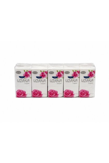 UZANA Pocket Tissues (5 Pack) | Ultra Soft White Facial Tissues | Compact Mini Travel Packets for Car, Purse, Bag & Daily Hygiene