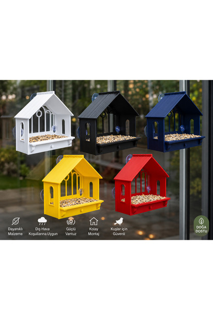 Kişiye Özel Kuş Yemliği Pencere Tipi Kuş Evi 3D Baskı Dekoratif Dış Mekan Yemlik