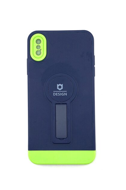 Husa Armor Design cu Stand pentru Apple iPhone X/XS Max, Albastru/Verde, Suport Auto Magnetic, Wireless Charge, Protectie Antisoc,