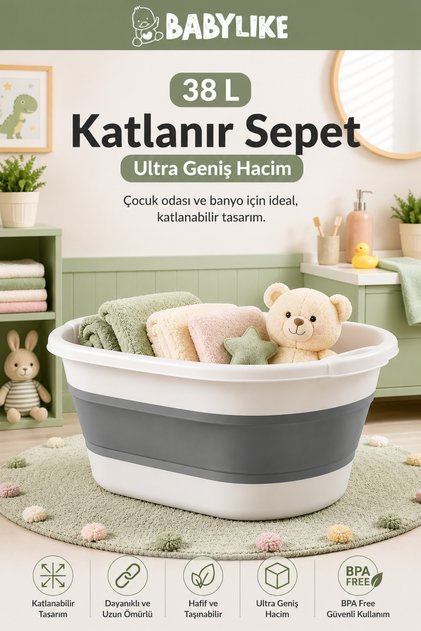 38 Lt Ultra Geniş Katlanır Sepet