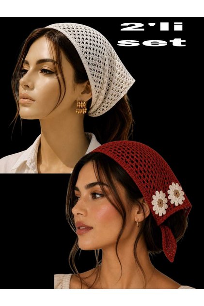 Vintage Floral Motif Tie-Back Set of 2 Summer Bandanas