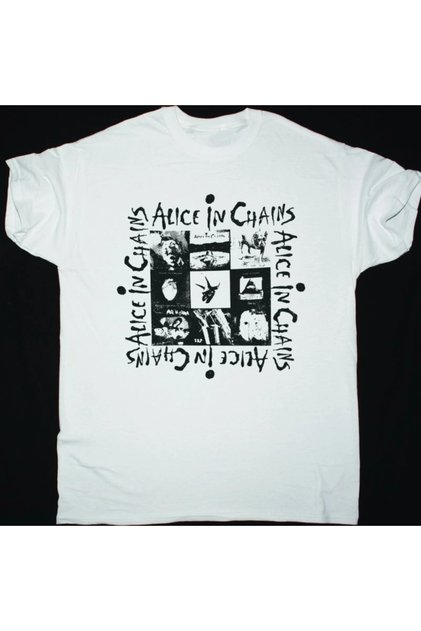 ALICE IN CHAINS ALBUMS NEW WHITE T SHIRT ÖN BASKILI