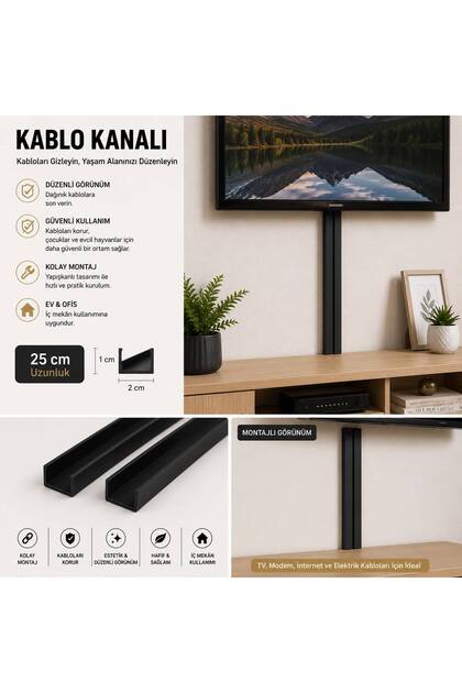 Kablo Gizleyici Kanal (Siyah)