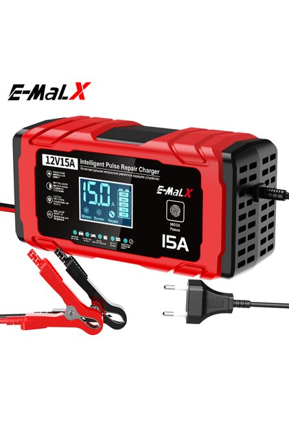 12V 15A EU Plug Car Battery Charger 12V 24V 15A 8A Smart Fast Charging For Car Truck Batteries Charg