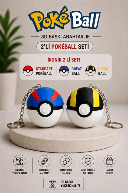 Master Ball & Ultra Ball Poke Ball Keychain Charm Strap Charm Pokemon Themed Keychain