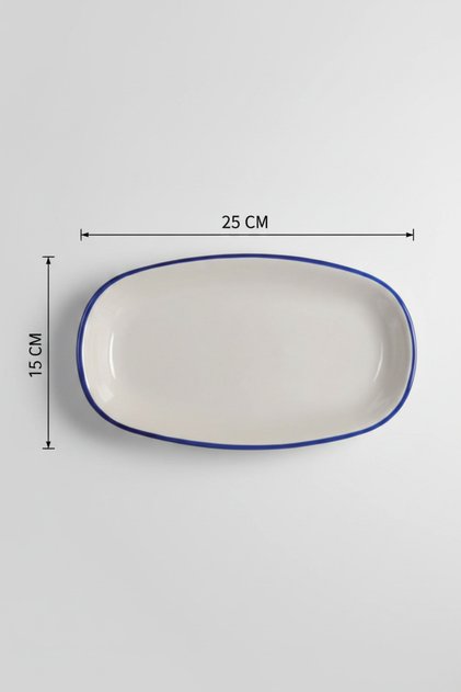 12'li Valencia Oval Kayık Tabak 25Cm Rim Lacivert