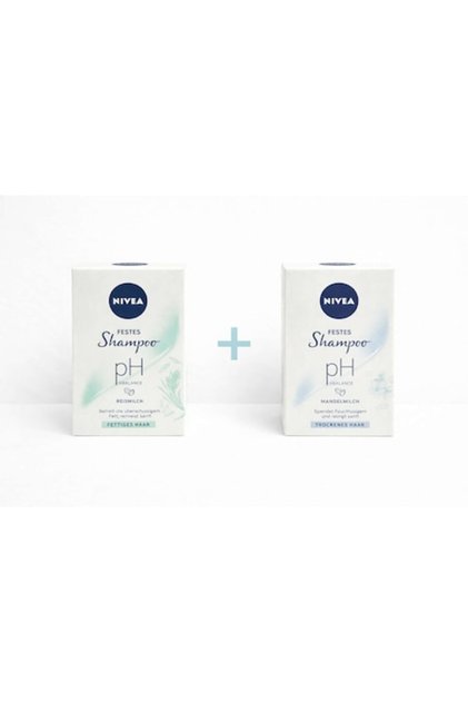 șampon solid, pH Balance, pentru păr gras, cu lapte de orez, 75 g + șampon solid, pH Balance, pentru păr uscat, cu lapte de migdale, 75 g