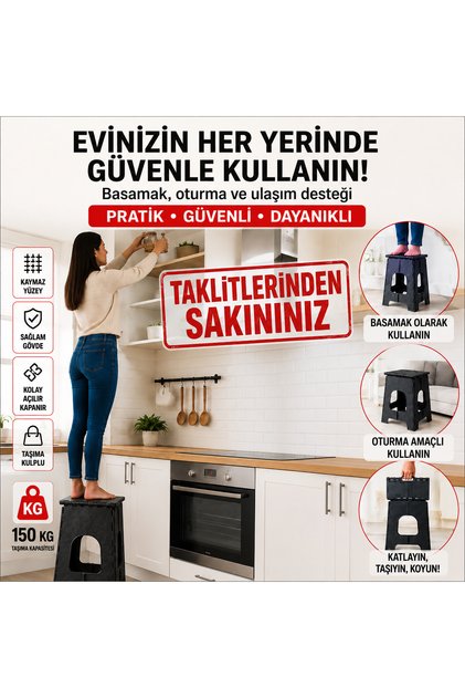 İŞBİR SAĞLAM KATLANIR BÜYÜK BOY BASAMAK TABURE