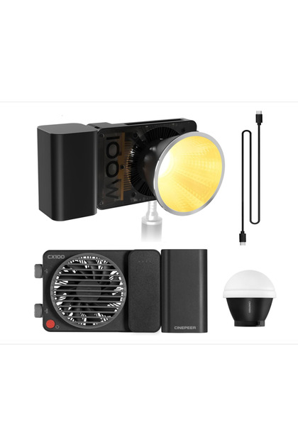 CINEPEER CX100 100W LED Video Işığı Dahili 4500mAh Pil, İki Renkli COB Sürekli Çıkış Aydınlatması 2700K-6500K Film Yapımı/Canlı Yayın/Videografi/Stüdyo Fotoğrafçılığı için