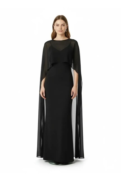 High Collar Shawl Strap Dress