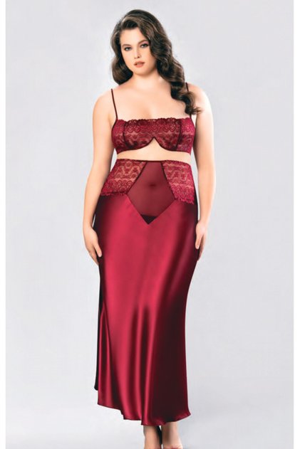Plus Size Long Satin Nightgown