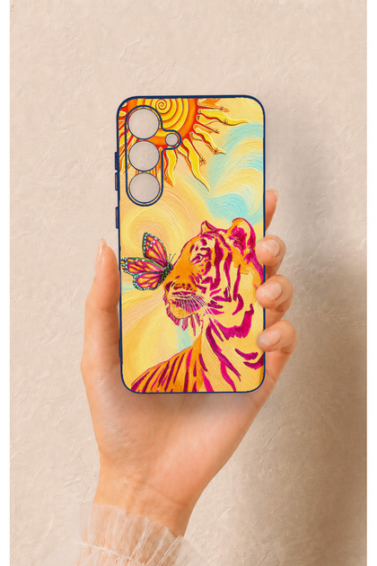 Samsung S25 Plus Compatible Tiger of the Sun Patterned Silicone Case