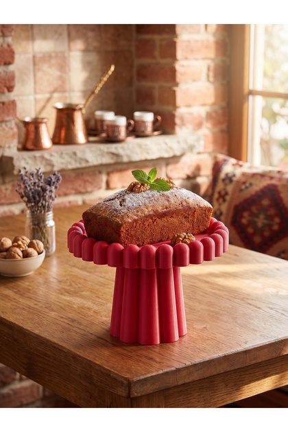 Modern Tasarım Bilyeli / Kabartmalı Ayaklı Pasta & Sunum Tabağı Standı