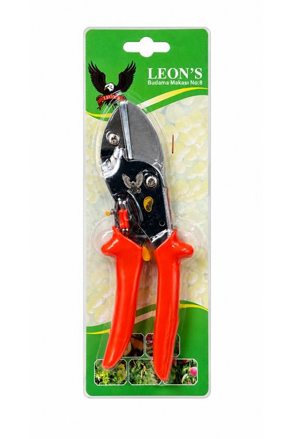 Leon’s No:8 Profesyonel Budama Makası – Bahçe Dal Kesme Makası Ergonomik El Tipi Bağ Bahçe Makası