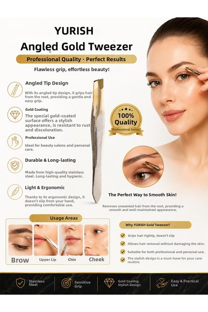 Gold Tweezers with Curved Tip
