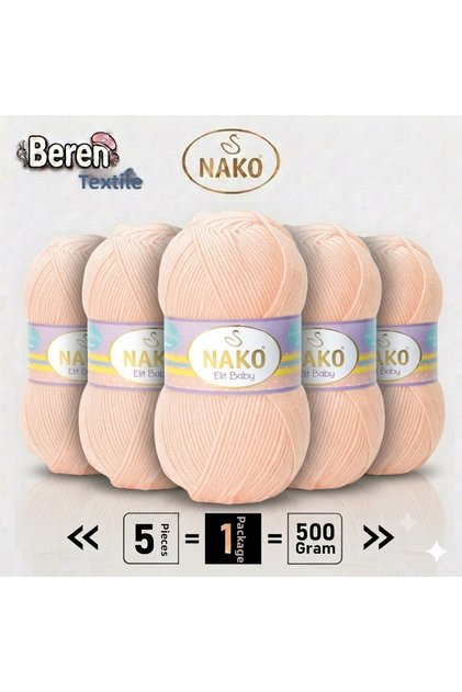 Elit Baby - 3701 Salmon - 5-Pack - 100Gr/250M - Baby Yarn - Anti Pilling Non-Pilling Yarn