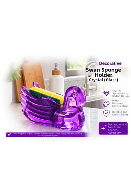 Decorative Swan Sponge Holder Crystal (Mica) – Colorful Kitchen Sponge Holder