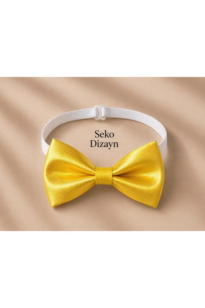 Chick Yellow Adjustable Bow Tie Satin
