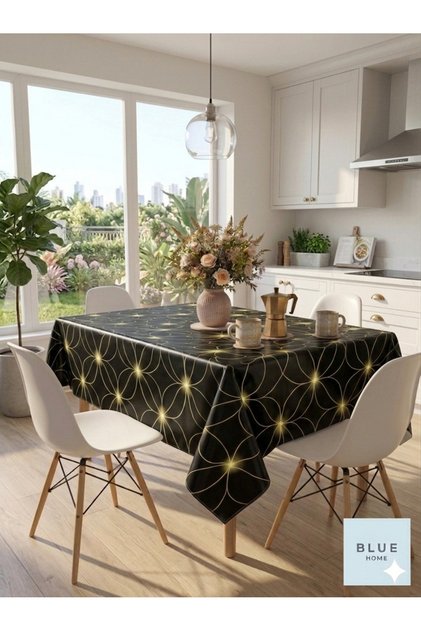 Tablecloth Fiber-Lined Pvc Non-Slip Stain-Resistant Wipeable Kitchen and Garden Table Cover.