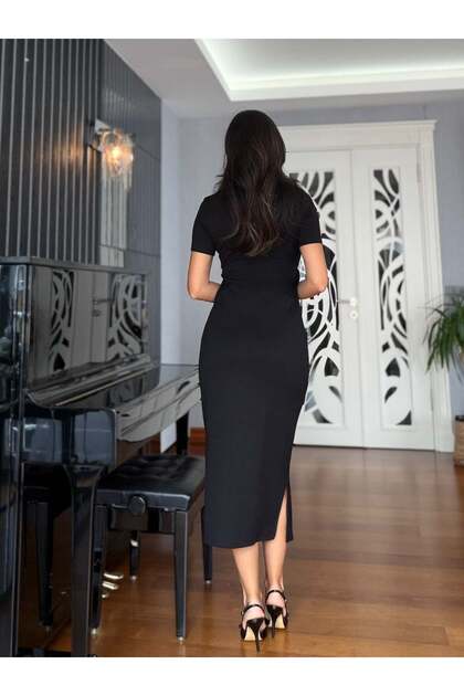 black side tie dress Side Note Comfy Tie Dress in Classic Black – Jules & James Boutique main image 0