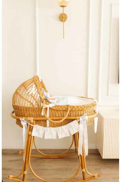 Florije Baby Kişiye Özel Nakışlı Harfli Banner / Flama / Kapı Süsü / İsimlik Mavi